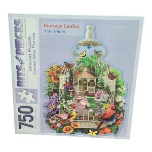 NEW Bits and Pieces Shaped Puzzle BIRDCAGE GARDEN Alan Giana